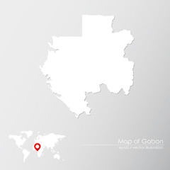 Vector map of Gabon with world map infographic style.

