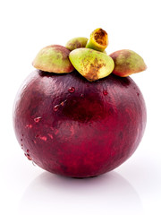 Mangosteens Queen of thai fruits. Ripe mangosteen fruits isolate