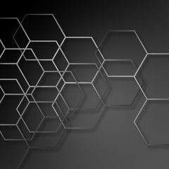 Gray Geometric pattern of hexagons