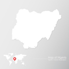 Vector map of Nigeria with world map infographic style.


