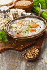 Soup with buckwheat