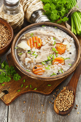Soup with buckwheat