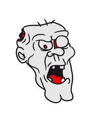 eat head face angry dangerous meat opa man zombie funny undead horror monster halloween