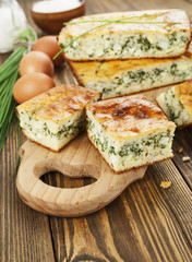 Pie with spring onion