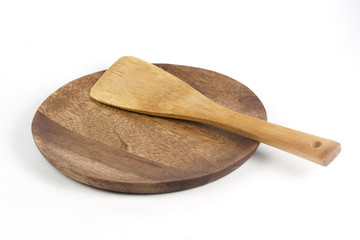 wooden plate and ladle