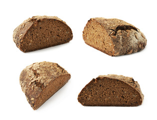 Half of a bread loaf isolated