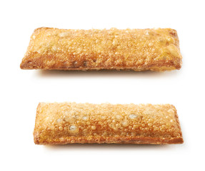 Oil fried crunchy pie isolated