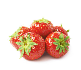 Pile of few strawberries isolated