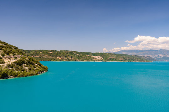 View of the lake St. Croix in France with its crystal clear wate