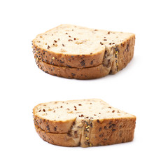 Sliced white bread loaf isolated