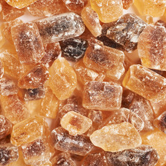 Surface coated with brown rock sugar