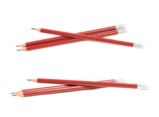 Pile of drawing pencils isolated