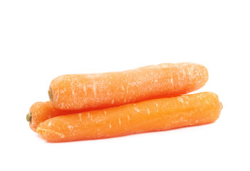 Pile of baby carrots isolated