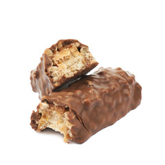 Caramel chocolate bar isolated