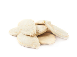Pile of pumpkin seeds isolated