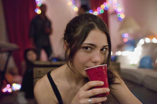 Young woman at a party
