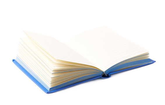 Blue note book isolated