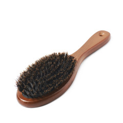 Wooden hair brush isolated
