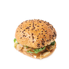 Handmade hamburger isolated