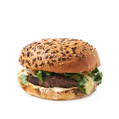 Handmade hamburger isolated