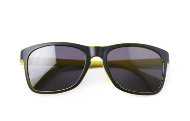 Pair of plastic sunglasses isolated