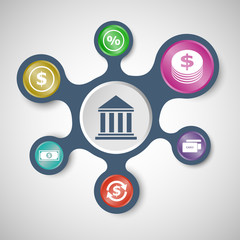 Finance infographic templates with connected metaballs