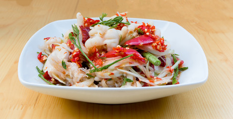 Green Papaya Salad (Som tum Thai) with mixed vegetable and chick