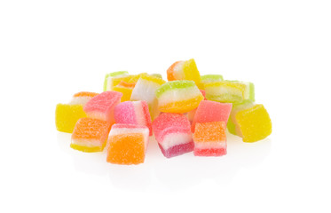 jelly candy on white background