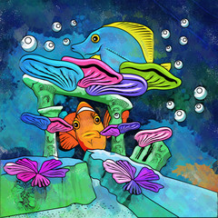 Obraz premium Colorful Aquarium Fishes