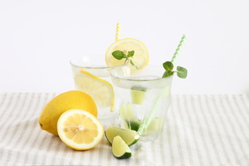 Homemade Fresh Detox Water Lemon, Lime & Mint 