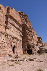 One of the unnamed Royal tombs. Petra, Jordan. No people