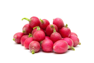 ripe radish close-up on a white background