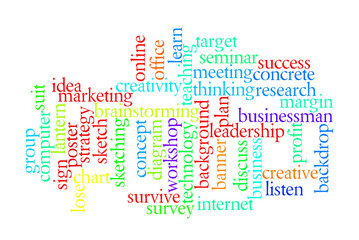 Obraz premium Business mode in word languange 