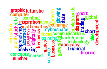 Obraz premium Financial mode in word languange