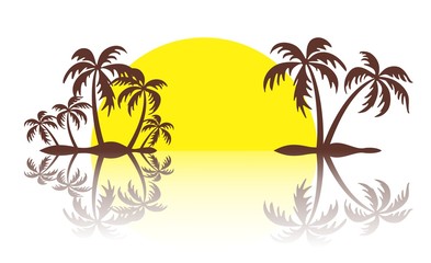Fototapeta na wymiar Logo of tropical island. 