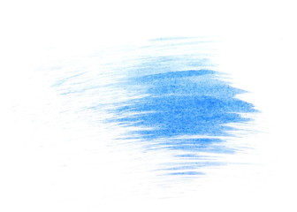 blue ink hand painted brush strokes isolated on white