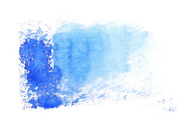 blue ink hand painted brush strokes isolated on white