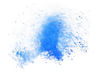 blue ink hand painted brush strokes isolated on white