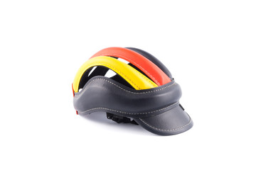 Fototapeta premium Helmets for bicycling Germany On a white background
