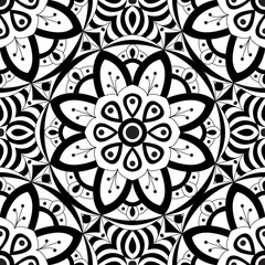 Vector seamless pattern with decorative elements. Geometric colorful pattern for printing