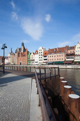 Obraz premium Old Town of Gdansk From River Promenade