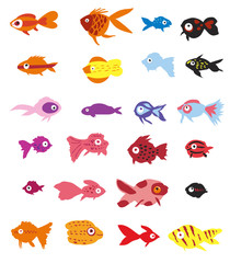 Naklejka premium Hand drawn fishes
