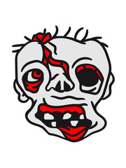 face head dead old man zombie run cool disgusting horror monster halloween comic cartoon