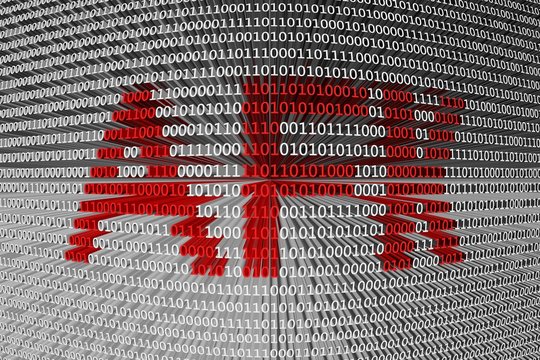 afk in a binary code 3D illustration