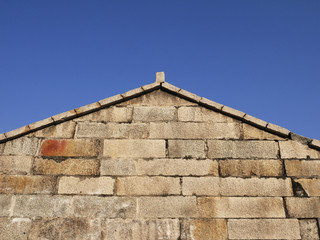 Fototapeta na wymiar Stone wall corner of building