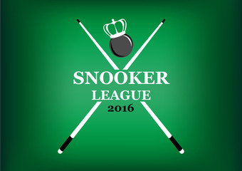 Snooker league emblem on a green background