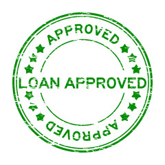 Grunge loan approve with star rubber stamp