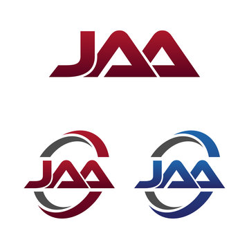 Modern 3 Letters Initial logo Vector Swoosh Red Blue jaa