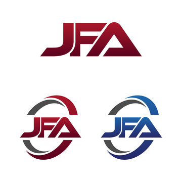 Modern 3 Letters Initial logo Vector Swoosh Red Blue jfa