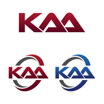 Modern 3 Letters Initial logo Vector Swoosh Red Blue kaa